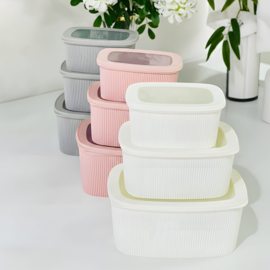 Plastic Tupperware Set - 3 Pieces